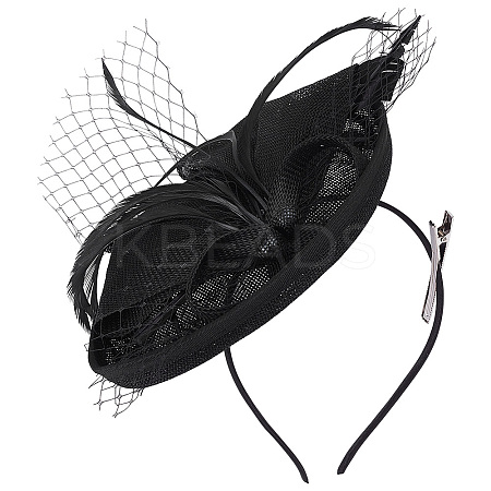 Mesh Veil Hair Bands OHAR-WH0011-63B-1