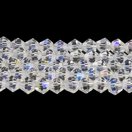 Transparent Electroplate Glass Beads Strands EGLA-A039-T6mm-L13-1