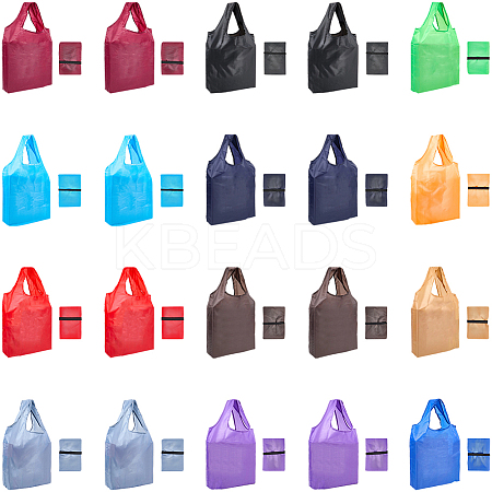 20Pcs 12 Colors Reusable Polyester Supermarket Shopping Tote Bags ABAG-CN0001-50-1