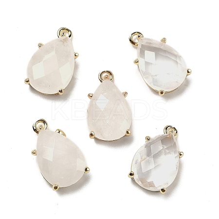 Natural Quartz Crystal Faceted Pendants G-M431-16G-04-1