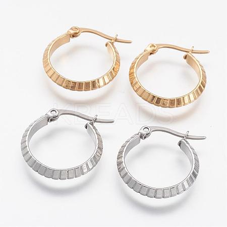 304 Stainless Steel Hoop Earrings EJEW-N0039-17-1