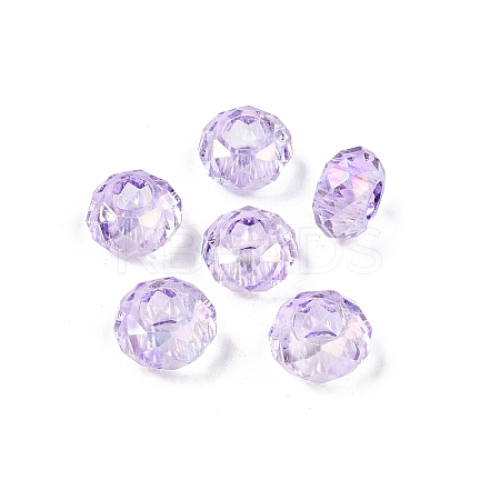 Baking Paint Transparent Glass European Beads GPDL-N005-C14mm-A04-1