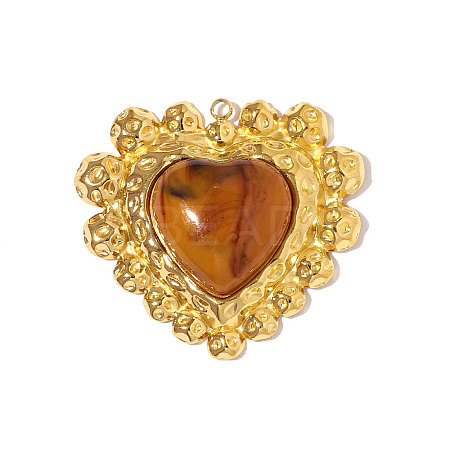 304 Stainless Steel Resin Pendants STAS-OY008-99G-1