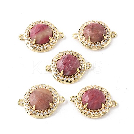 Natural Rhodonite Faceted Connector Charms G-H323-03G-14-1