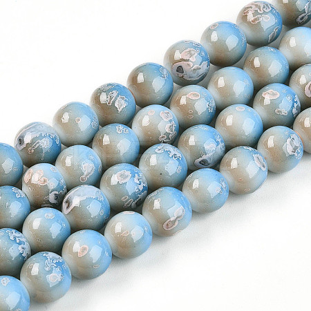 Baking Paint Glass Beads Strands DGLA-N008-10mm-06-1