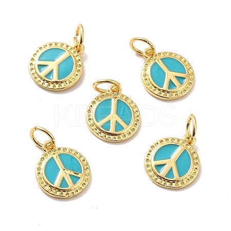 Rack Plating Brass Enamel Pendants KK-M230-17G-1