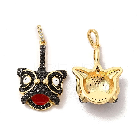 Brass Micro Pave Cubic Zirconia Pendants KK-A180-02G-02-1