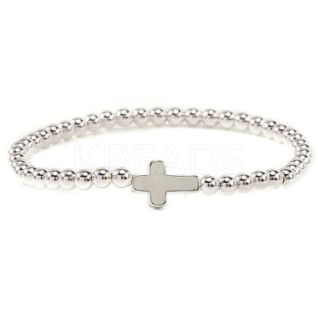 Brass & 304 Stainless Steel Beads Stretch Bracelets Set LS-EI7625-4-1