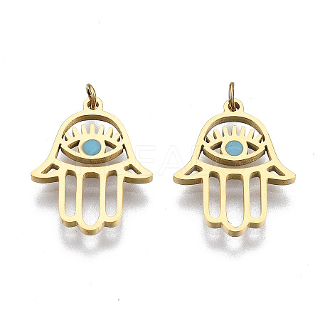 304 Stainless Steel Enamel Charms LS-STAS-S116-372B-G-1