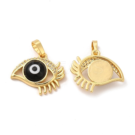 Rack Plating Brass Micro Pave Clear Cubic Zirconia Pendants LAMP-A153-02G-01-1
