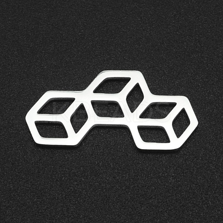 Non-Tarnish 201 Stainless Steel Filigree Joiners Links STAS-N090-LA055-1