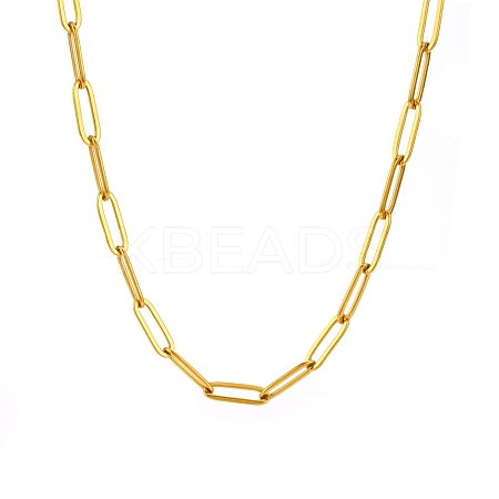 Stainless Steel Paperclip Chains Necklaces for Women LS-PW-WG32A9D-01-1