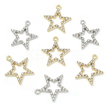 20Pcs 2 Colors Alloy Rhinestone Pendants ALRI-YW0001-26-1