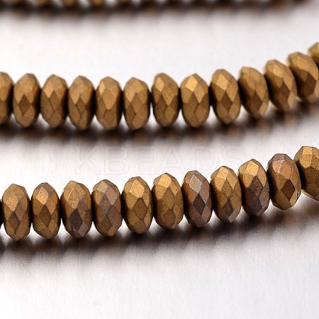 Electroplate Non-magnetic Synthetic Hematite Bead Strands G-F300-48A-F03-1