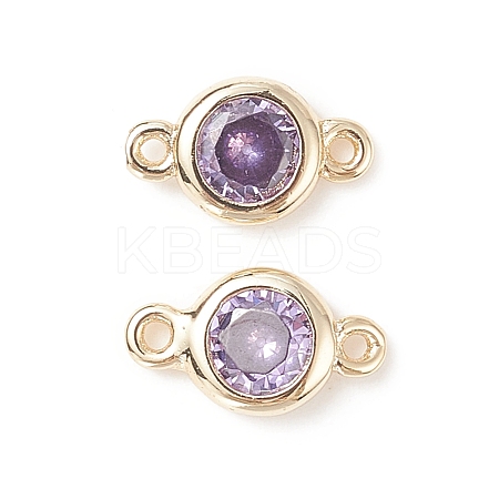 Brass Pave Cubic Zirconia Connector Charms LS-KK-TAC0015-01G-08-1