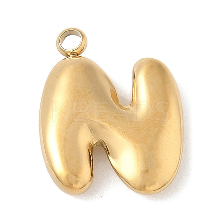 304 Stainless Steel Initial Pendants STAS-S186-12N-G-1