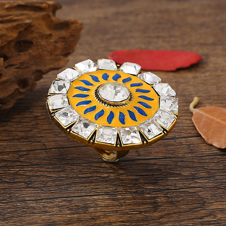 Bohemian Vintage Ethnic Alloy Rhinestone Finger Rings QX0525-4-1