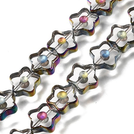 Electroplated Transparent Glass Beads Strands GL-CBA98F0-09A-1
