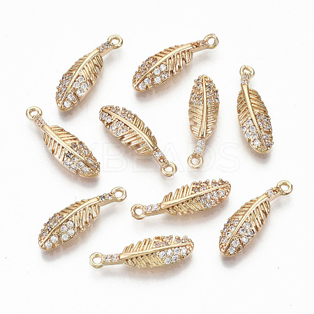 Brass Micro Pave Cubic Zirconia Pendants KK-S359-040-RS-1