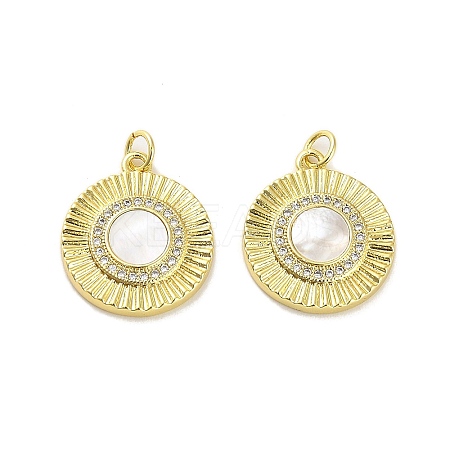 Brass Micro Pave Clear Cubic Zirconia Pendants KK-K365-02C-G-1