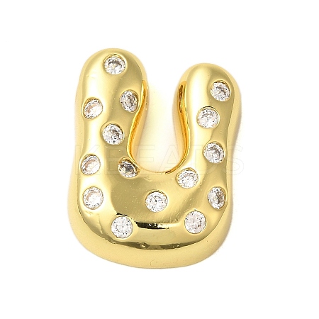 Rack Plating Brass Micro Pave Clear Cubic Zirconia Perdants KK-C067-11G-U-1