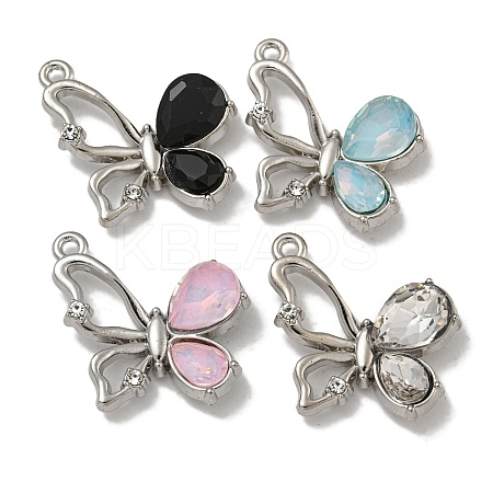 Rack Plating Alloy Rhinestone Pendants PALLOY-F312-16P-1