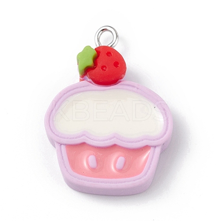 Opaque Resin Imitation Food Pendants RESI-D064-03P-19-1