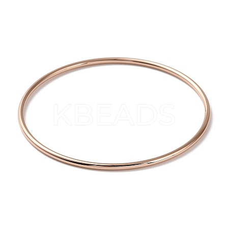Ion Plating(IP) 304 Stainless Steel Simple Plain Bangle for Women BJEW-F461-01A-RG-1