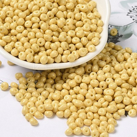 6/0 Opaque Baking Paint Glass Seed Beads SEED-M012-02A-07-1