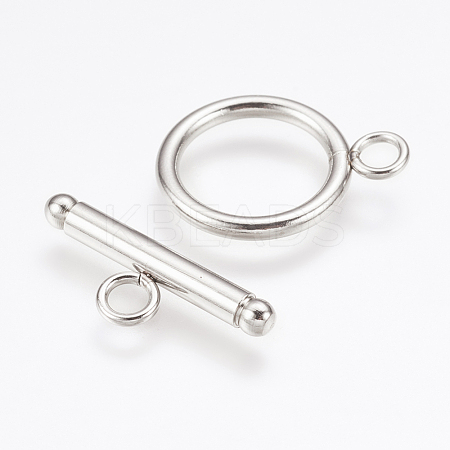 Non-Tarnish 304 Stainless Steel Toggle Clasps X-STAS-F114-04P-A-1
