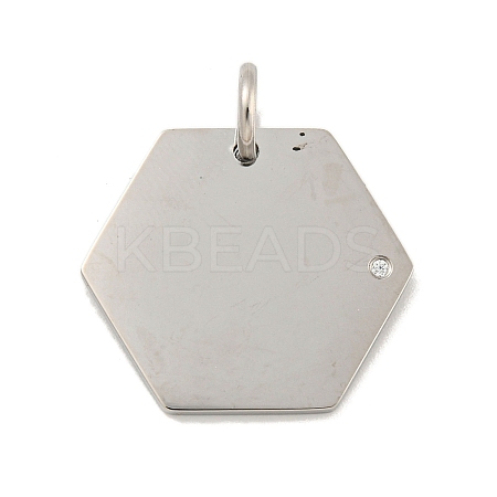 304 Stainless Steel Rhinestone Pendants STAS-P356-34P-1