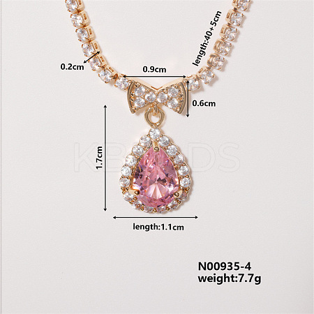 Colorful Sparkling Heart-shaped Necklace with Exquisite Fashionable Style FI4728-4-1