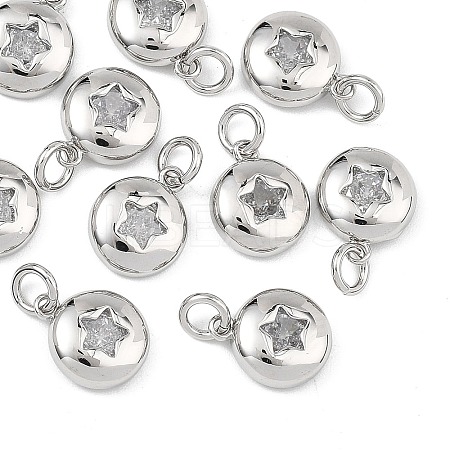 SHEGRACE Brass Clear Cubic Zirconia Charms XGRQ3P174-593P-1