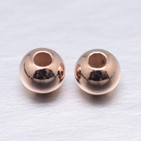 Round 925 Sterling Silver Spacer Beads STER-M103-04-2.5mm-RG-1