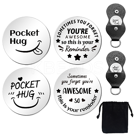 Flat Round Double-Sided Engraved Stainless Steel Commemorative Decision Maker Coin Set AJEW-GL0001-99A-1