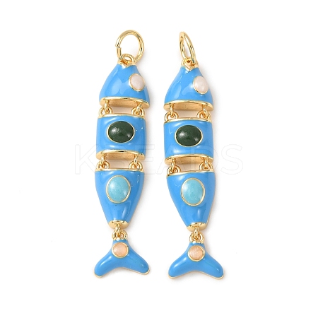 Brass Enamel Pendants KK-C143-44A-G01-1