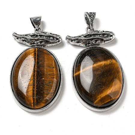 Natural Tiger Eye Big Pendants G-Z050-09A-1