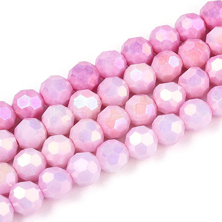 Anti-Tarnish Electroplate Glass Beads Strands EGLA-T021-6mm-15-03-1