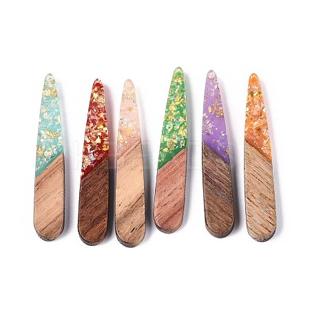 Opaque Resin and Walnut Wood Pendants RESI-T060-23M-1