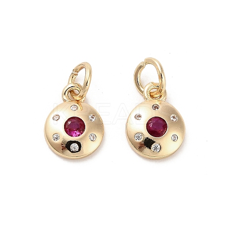 Brass Micro Pave Cubic Zirconia Pendants KK-B133-05G-04-1