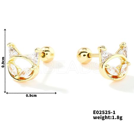 Delicate Cartoon Daily Commute Brass Pave Clear Cubic Zirconia Ear Plugs Gauges HK9151-4-1