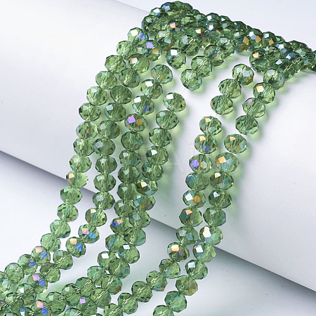 Electroplate Transparent Glass Beads Strands LS-EGLA-A034-T6mm-F04-1