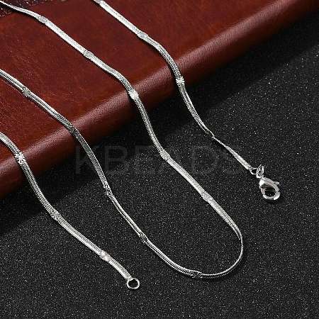 2.5mm Rack Plating Brass Herringbone Chain Necklaces for Women Men MAK-L044-19P-1