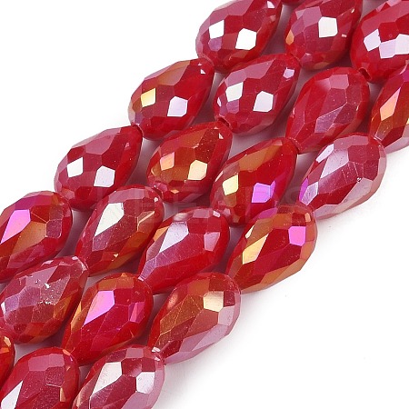 Opaque Solid Color Electroplate Glass Beads Strands EGLA-N013-P6mm-B07-1