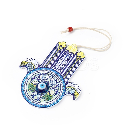 Wood Big Pendant Decorations HJEW-F016-04-1