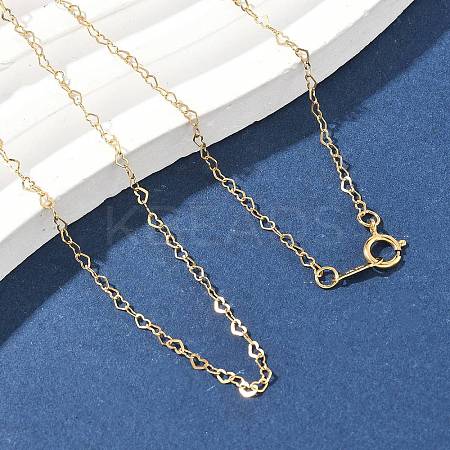 1/20 14K Gold Filled Heart Link Chain Necklaces for Women NJEW-Z068-03G-01-1