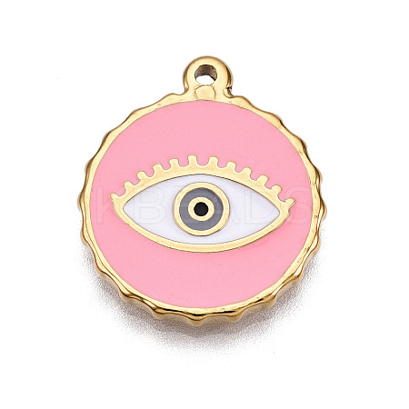 PVD Vacuum Plating 201 Stainless Steel Enamel Pendants STAS-J401-VC838-1