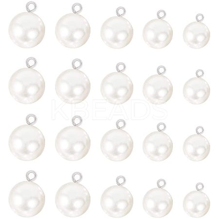Resin Imitation Pearl Pendants/Shank Buttons BUTT-PH0004-14-1