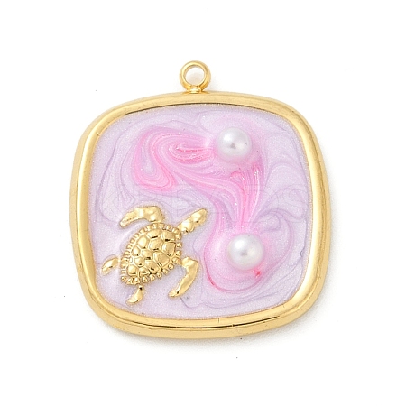 Ocean Theme 304 Stainless Steel Enamel Pendants STAS-Q352-03G-A-1