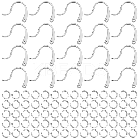 200Pcs 304 Stainless Steel Stud Earring Hooks and 200Pcs Jump Rings STAS-UN0034-93-1